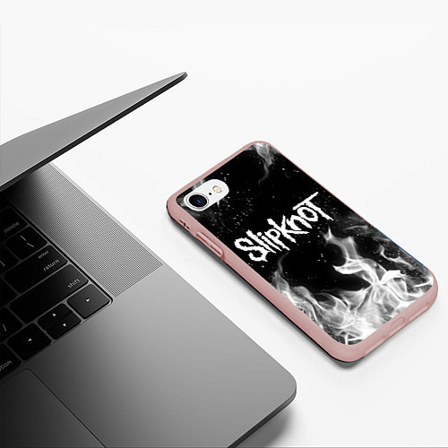 Чехол iPhone 7/8 матовый SLIPKNOT / 3D-Светло-розовый – фото 3