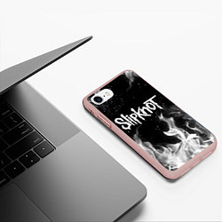 Чехол iPhone 7/8 матовый SLIPKNOT, цвет: 3D-светло-розовый — фото 2