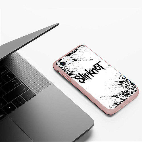 Чехол iPhone 7/8 матовый SLIPKNOT / 3D-Светло-розовый – фото 3