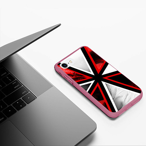 Чехол iPhone 7/8 матовый UMBRELLA CORP / 3D-Малиновый – фото 3