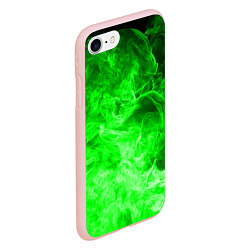 Чехол iPhone 7/8 матовый ОГОНЬ GREEN NEON, цвет: 3D-светло-розовый — фото 2