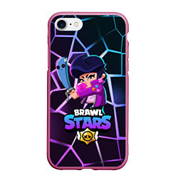 Чехол iPhone 7/8 матовый BRAWL STARS BIBI, цвет: 3D-малиновый