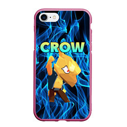 Чехол iPhone 7/8 матовый BRAWL STARS CROW, цвет: 3D-малиновый