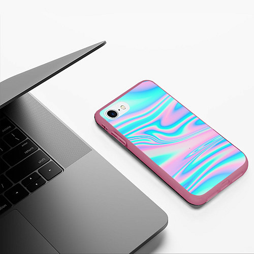 Чехол iPhone 7/8 матовый WAVES / 3D-Малиновый – фото 3