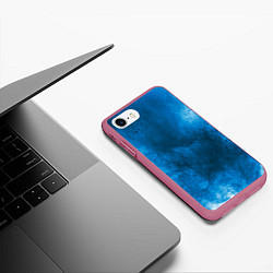 Чехол iPhone 7/8 матовый СИНИЙ ДЫМ, цвет: 3D-малиновый — фото 2