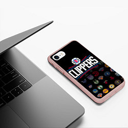 Чехол iPhone 7/8 матовый Los Angeles Clippers 2, цвет: 3D-светло-розовый — фото 2