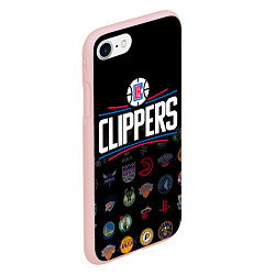 Чехол iPhone 7/8 матовый Los Angeles Clippers 2, цвет: 3D-светло-розовый — фото 2