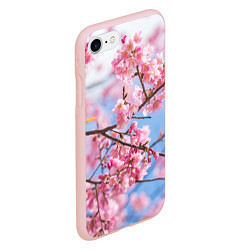 Чехол iPhone 7/8 матовый Ветки Сакуры, цвет: 3D-светло-розовый — фото 2