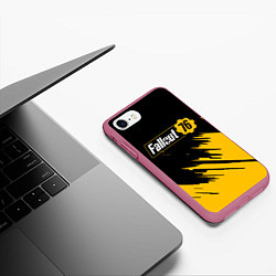Чехол iPhone 7/8 матовый FALLOUT76, цвет: 3D-малиновый — фото 2