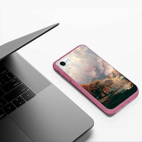 Чехол iPhone 7/8 матовый Rocky Mountain / 3D-Малиновый – фото 3