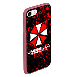 Чехол iPhone 7/8 матовый Umbrella Corporation, цвет: 3D-малиновый — фото 2