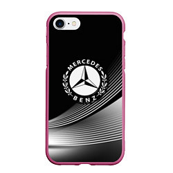 Чехол iPhone 7/8 матовый MERCEDES-BENZ, цвет: 3D-малиновый