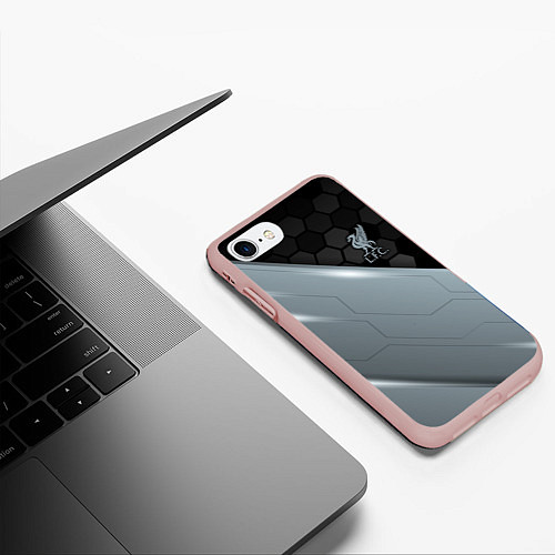 Чехол iPhone 7/8 матовый Liverpool FC / 3D-Светло-розовый – фото 3
