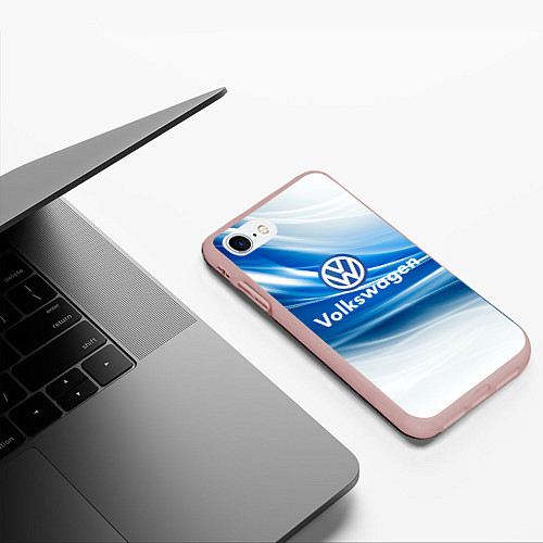 Чехол iPhone 7/8 матовый Volkswagen / 3D-Светло-розовый – фото 3