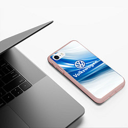 Чехол iPhone 7/8 матовый Volkswagen, цвет: 3D-светло-розовый — фото 2