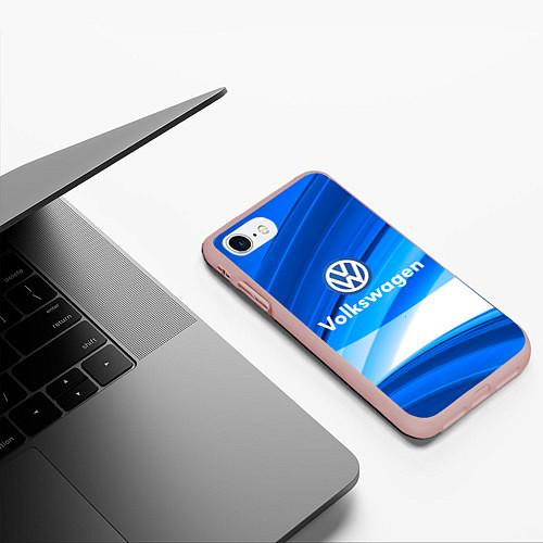 Чехол iPhone 7/8 матовый Volkswagen / 3D-Светло-розовый – фото 3