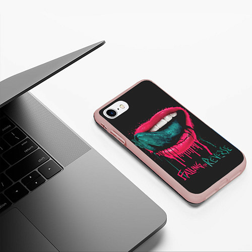 Чехол iPhone 7/8 матовый Falling in Reverse / 3D-Светло-розовый – фото 3