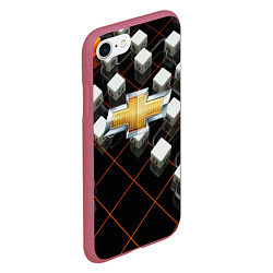 Чехол iPhone 7/8 матовый CHEVROLET, цвет: 3D-малиновый — фото 2