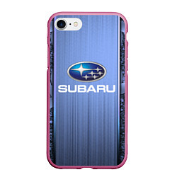Чехол iPhone 7/8 матовый SUBARU, цвет: 3D-малиновый