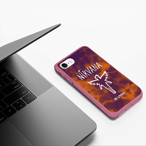 Чехол iPhone 7/8 матовый NIRVANA / 3D-Малиновый – фото 3