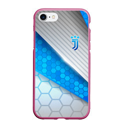 Чехол iPhone 7/8 матовый Juventus F C, цвет: 3D-малиновый
