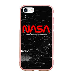 Чехол iPhone 7/8 матовый NASA, цвет: 3D-светло-розовый