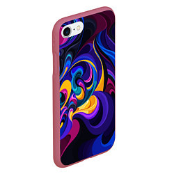 Чехол iPhone 7/8 матовый ABSTRACT COLOR, цвет: 3D-малиновый — фото 2