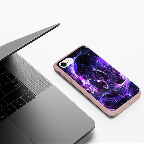 Чехол iPhone 7/8 матовый SPACE / 3D-Светло-розовый – фото 3