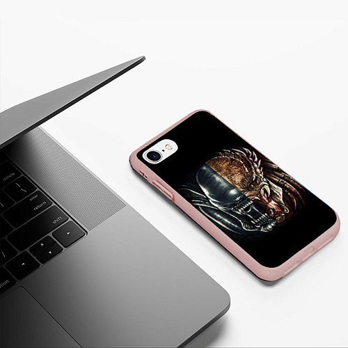 Чехол iPhone 7/8 матовый PREDATOR / 3D-Светло-розовый – фото 3