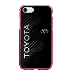 Чехол iPhone 7/8 матовый Toyota, цвет: 3D-малиновый