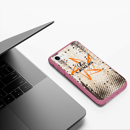 Чехол iPhone 7/8 матовый LEXUS / 3D-Малиновый – фото 3