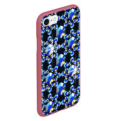 Чехол iPhone 7/8 матовый Бриллианты, цвет: 3D-малиновый — фото 2
