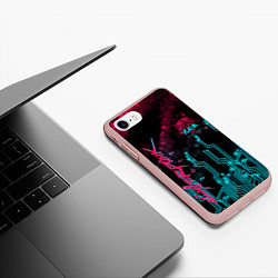 Чехол iPhone 7/8 матовый CYBERPUNK, цвет: 3D-светло-розовый — фото 2