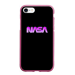Чехол iPhone 7/8 матовый NASA, цвет: 3D-малиновый