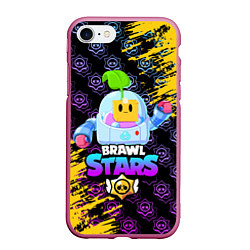 Чехол iPhone 7/8 матовый BRAWL STARS SPROUT, цвет: 3D-малиновый