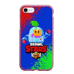 Чехол iPhone 7/8 матовый BRAWL STARS SPROUT, цвет: 3D-малиновый