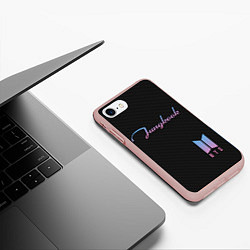 Чехол iPhone 7/8 матовый BTS Jungkook, цвет: 3D-светло-розовый — фото 2