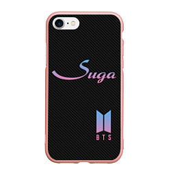 Чехол iPhone 7/8 матовый BTS Suga, цвет: 3D-светло-розовый