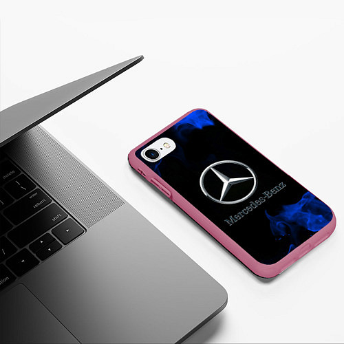 Чехол iPhone 7/8 матовый Mercedes / 3D-Малиновый – фото 3