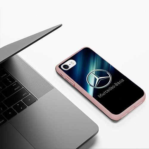 Чехол iPhone 7/8 матовый Mercedes / 3D-Светло-розовый – фото 3