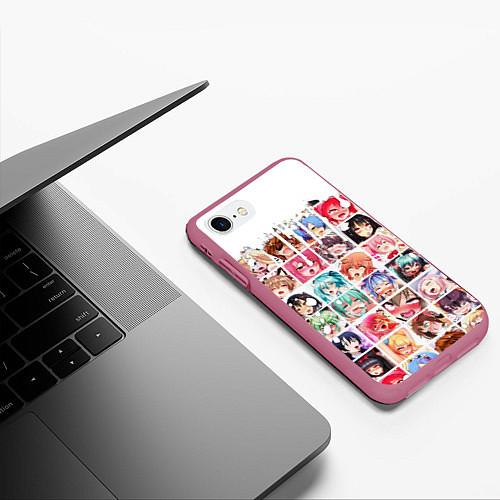 Чехол iPhone 7/8 матовый AHEGAO / 3D-Малиновый – фото 3