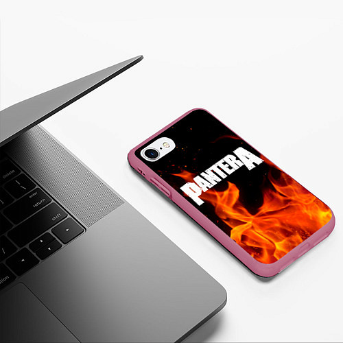 Чехол iPhone 7/8 матовый Pantera / 3D-Малиновый – фото 3