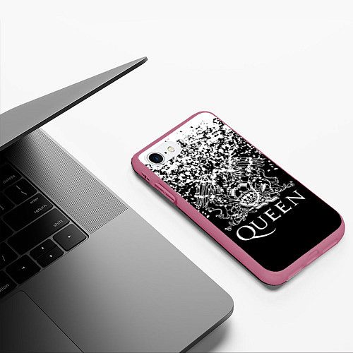 Чехол iPhone 7/8 матовый QUEEN / 3D-Малиновый – фото 3