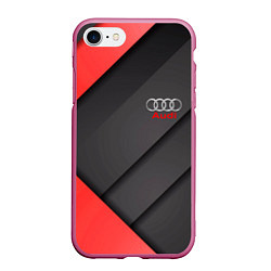 Чехол iPhone 7/8 матовый AUDI, цвет: 3D-малиновый