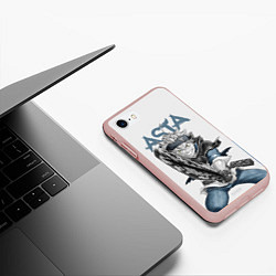 Чехол iPhone 7/8 матовый Черный Клевер Черный Бык 7, цвет: 3D-светло-розовый — фото 2