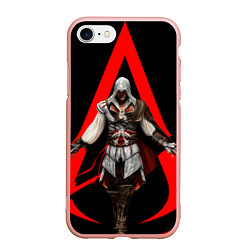 Чехол iPhone 7/8 матовый Assassin’s Creed 02, цвет: 3D-светло-розовый