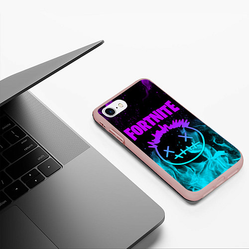 Чехол iPhone 7/8 матовый FORTNITE X TRAVIS SCOTT / 3D-Светло-розовый – фото 3