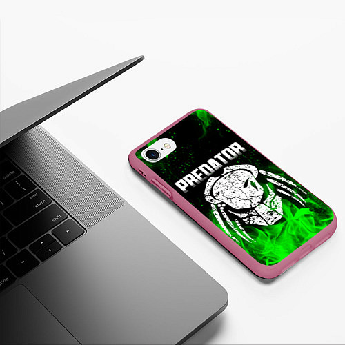 Чехол iPhone 7/8 матовый PREDATOR / 3D-Малиновый – фото 3