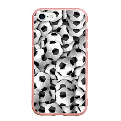 Чехол iPhone 7/8 матовый Футбольные мячи много