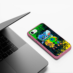 Чехол iPhone 7/8 матовый Brawl Stars Leon Quattro, цвет: 3D-малиновый — фото 2